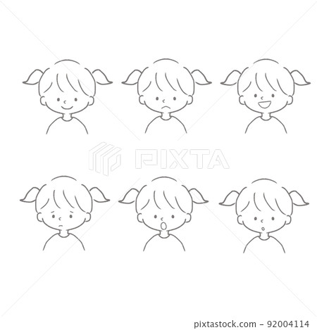 6種面部表情,適合手寫風格的簡單可愛女孩 6種面部表情,適合手寫風格的簡單可愛女孩 92004114