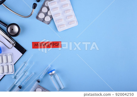 Monkeypox virus concept. Medical desk 92004250