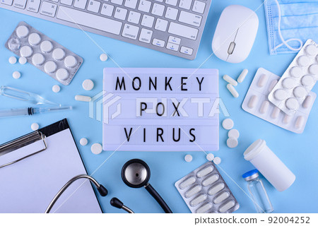 Monkeypox virus concept. Medical desk 92004252