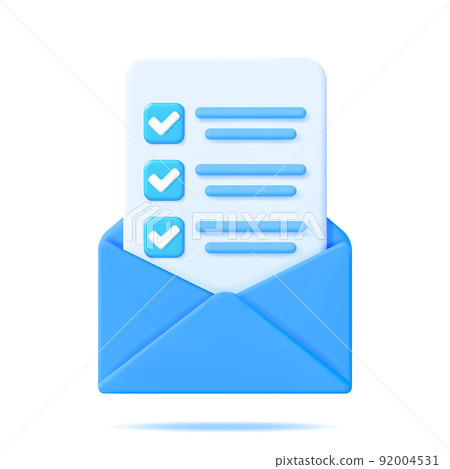 3D Paper Envelope with Approved Document Isolated 92004531
