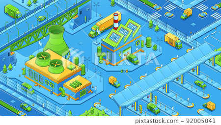 Isometric city infrastructure, urban architecture 92005041