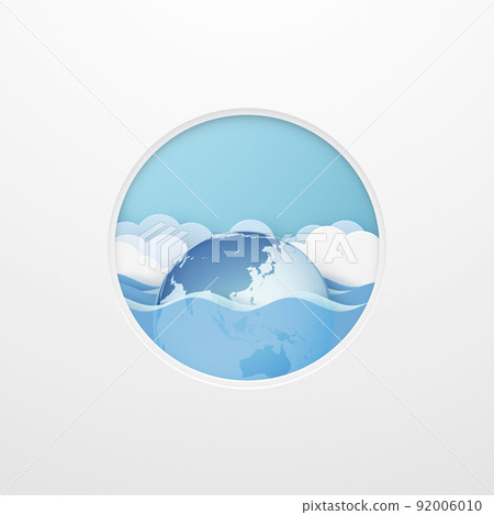 Paper cut wave Global environmental problems 92006010