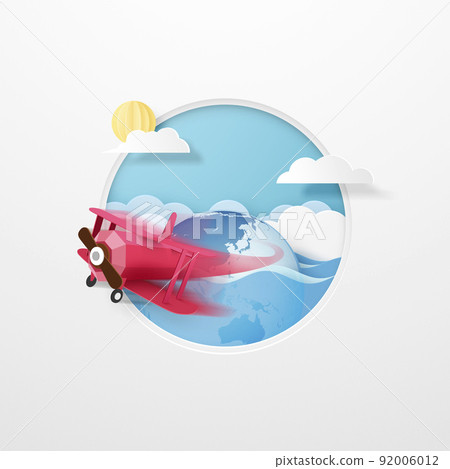 Paper cut wave Global environmental problems 92006012
