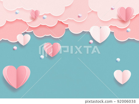 粉紅色的雲彩，帶著可愛的氣氛，心在天空中飄蕩 92006038