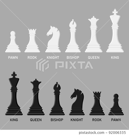 Premium Vector  Set of chess pieces vector rook knight king pawn