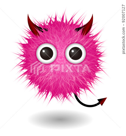 Cute cartoon fluffy monster character Cute cartoon fluffy monster character 92007127