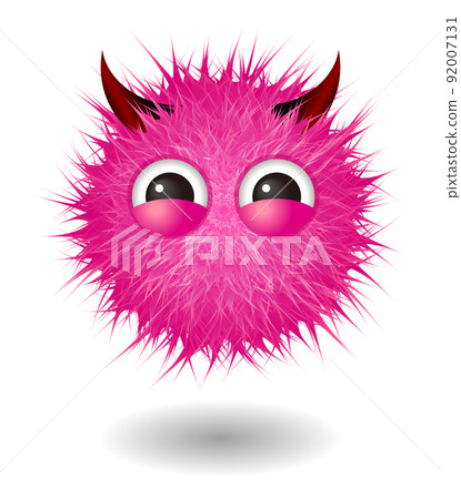Cute cartoon fluffy monster character Cute cartoon fluffy monster character 92007131
