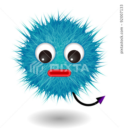 Cute cartoon fluffy monster character Cute cartoon fluffy monster character 92007133