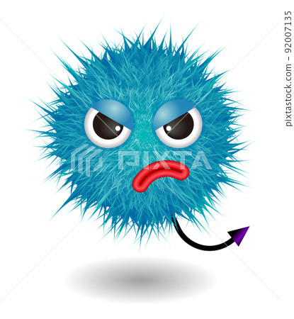 Cute cartoon fluffy monster character Cute cartoon fluffy monster character 92007135