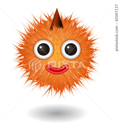 Cute cartoon fluffy monster character Cute cartoon fluffy monster character 92007137