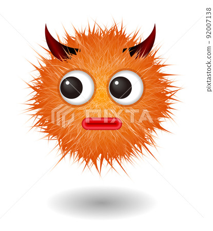 Cute cartoon fluffy monster character Cute cartoon fluffy monster character 92007138