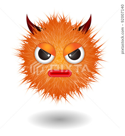 Cute cartoon fluffy monster character Cute cartoon fluffy monster character 92007140