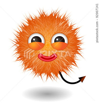 Cute cartoon fluffy monster character Cute cartoon fluffy monster character 92007141