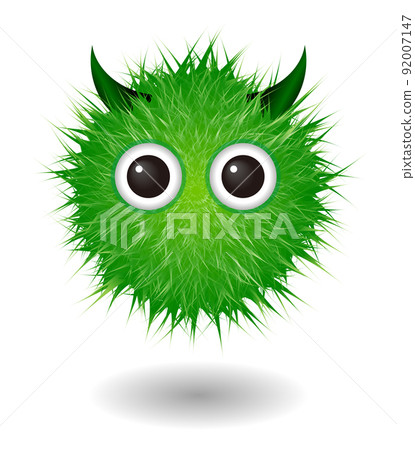 Cute cartoon fluffy monster character 92007147
