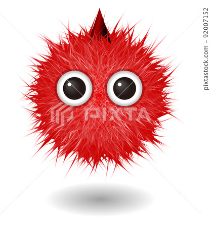 Cute cartoon fluffy monster character Cute cartoon fluffy monster character 92007152