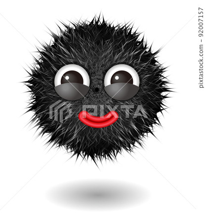 Cute cartoon fluffy monster character Cute cartoon fluffy monster character 92007157