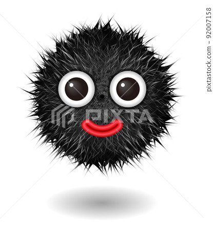 Cute cartoon fluffy monster character Cute cartoon fluffy monster character 92007158