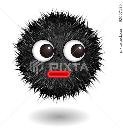 Cute cartoon fluffy monster character Cute cartoon fluffy monster character 92007159