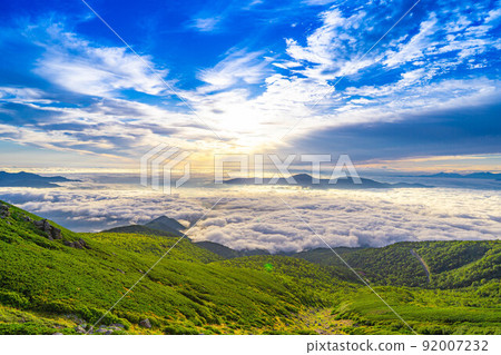 [雲海素材]乘鞍高原的雲海和日出[長野縣] 92007232