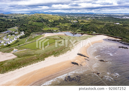Aerial of Fintra beach by Killybegs, County Donegal, Ireland Aerial of Fintra beach by Killybegs, County Donegal, Ireland 92007252