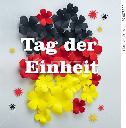 German unity day (Tag der Einheit) concept, German style abstract background, flower in the colors of the German flag German unity day (Tag der Einheit) concept, German style abstract background, flower in the colors of the German flag 92007325