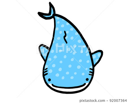 可愛的鯨鯊/手繪插畫素材 92007364