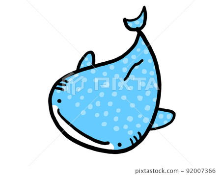 Cute whale shark / hand-drawn illustration material 92007366