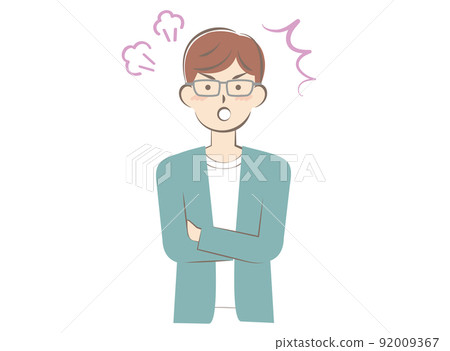 穿著便衣的憤怒的年輕人 92009367