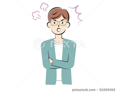 穿著便衣的憤怒的年輕人 92009368