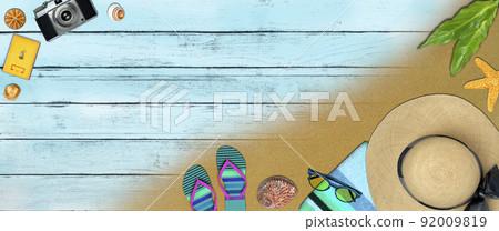 Topview Beach Accessories Background 92009819