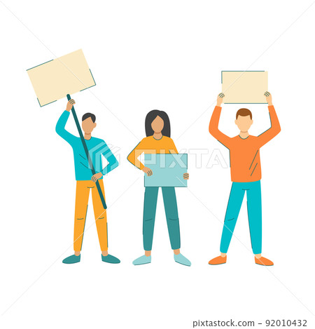 Group of people protest vector illustration Group of people protest vector illustration 92010432