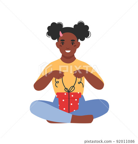 Happy child with present 92011086