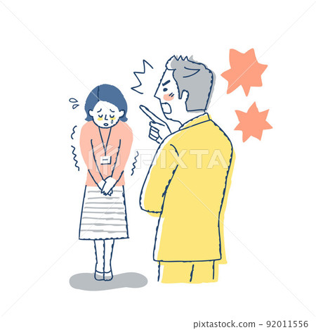 A business woman who is frightened by her boss 92011556