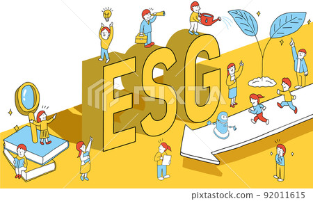 努力實現 ESG 的人的插圖 92011615