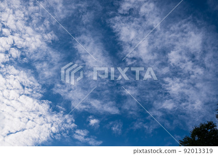 White clouds in the blue sky seen from the ship of Geibikei 92013319