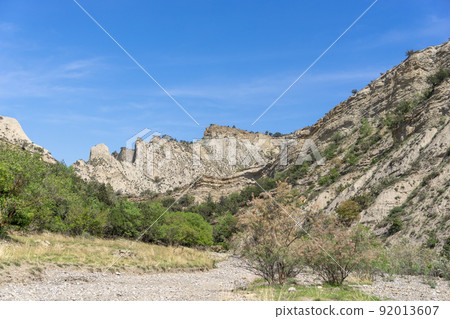 Mountain landscape in Vashlovani nature reserve Mountain landscape in Vashlovani nature reserve 92013607