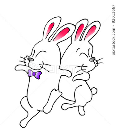Cheerful rabbit - Stock Illustration [92013667] - PIXTA