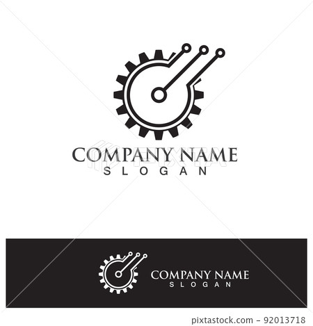 Vector world and gear logo combination. Earth and mechanic symbol or icon. Unique globe and industrial logotype design template. 92013718