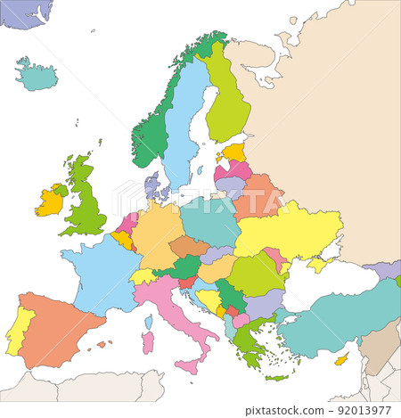 Maps and borders across Europe, colorful and fun Maps and borders across Europe, colorful and fun 92013977