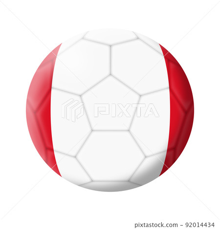 Peru soccer ball football 3d illustration isolated on white with clipping path Peru soccer ball football 3d illustration isolated on white with clipping path 92014434