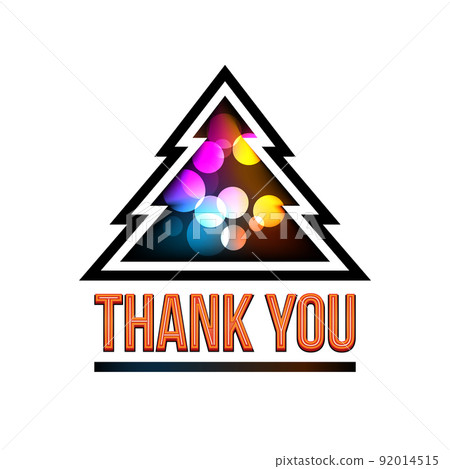 Christmas tree thank you card. Xmas lights Christmas tree thank you card. Xmas lights 92014515