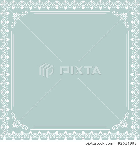 Floral Abstract Square Vector Frame With Arabesques Floral Abstract Square Vector Frame With Arabesques 92014993
