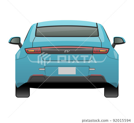 Illustration of a car seen from behind (EV sports car) 92015594