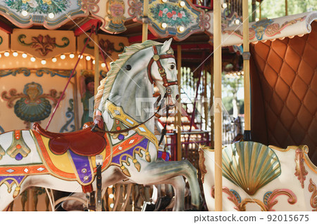 Carousel. Horses on a carnival Merry Go Round Carousel. Horses on a carnival Merry Go Round 92015675