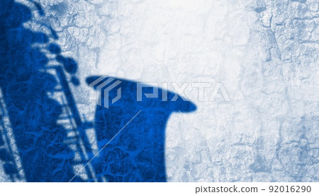 Illustration with a copy space that designed the silhouette of the saxophone 92016290