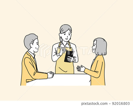 顧客在餐廳點菜 餐廳 女性客戶服務 工作 92016803