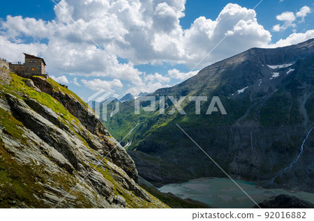 Austrian Alps view of the lake below Pasterze Glacier 92016882
