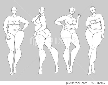 Plus Size Fashion Figure Templates. Exaggerated Croquis for Fashion Design and Illustration Plus Size Fashion Figure Templates. Exaggerated Croquis for Fashion Design and Illustration 92016967