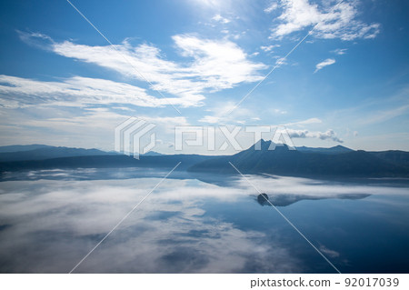 Lake Mashu in the fog seen from the third observatory in Hokkaido 92017039