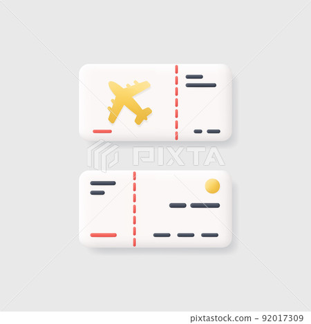 Airplane ticket vector. Airline boarding pass icon. Vector Illustration.  92017309